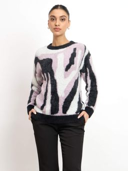 SALT Attire - Rabby White Self Design Sweater