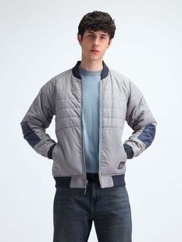 Flying Machine - Grey Regular Fit Bomber Jacket
