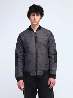 Flying Machine - Black Regular Fit Bomber Jacket