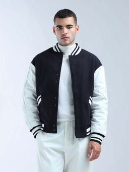 Flying Machine - Colourblocked Oversized Fit Varsity Jacket