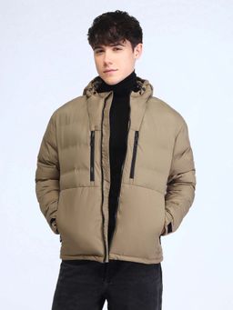 Flying Machine - Brown Regular Fit Solid Padded Jacket
