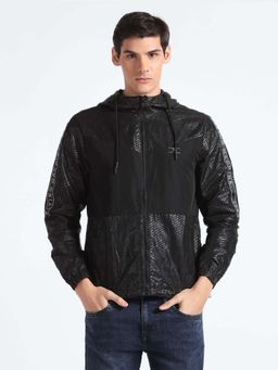 Flying Machine - Brand Print Hooded Jacket