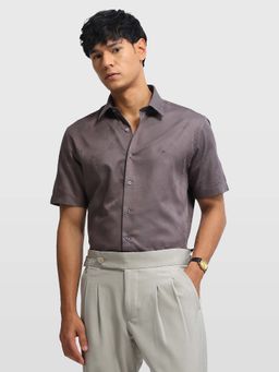 Arrow Newyork - Mens Jacquard Relaxed Fit New York Shirt Purple