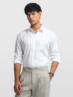 Arrow Newyork - Mens Manhattan Slim Fit Textured New York Shirt White