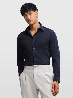 Arrow Newyork - Mens Knitted Manhattan Slim Fit New York Shirt Blue