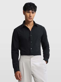 Arrow Newyork - Mens Knitted Manhattan Slim Fit New York Shirt Black