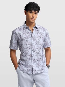 Arrow Newyork - Mens Relaxed Fit Floral Printed New York Shirt Grey