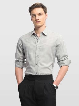 Arrow Newyork - Mens Geometric Printed Dobby Shirt Grey