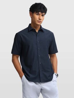 Arrow Newyork - Mens Relaxed Fit Geometric Elixir Shirt Blue