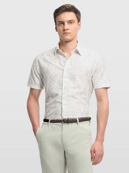 Arrow Newyork - Mens Textured Abstract Elixir Shirt Grey