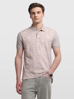 Arrow Newyork - Mens Printed Regular Fit Polo T-Shirt Pink