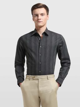 Arrow - Mens Jacquard 1851 Tailored Fit Shirt Black