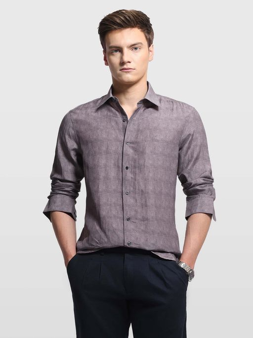 Arrow Mens All-Over Printed 1851 Shirt Purple
