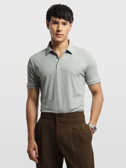 Arrow - Mens Textured Regular Fit Polo T-Shirt Green