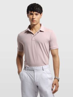Arrow - Mens Textured Regular Fit Polo T-Shirt Pink