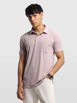Arrow - Mens Textured Regular Fit Polo T-Shirt Pink