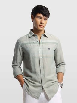 Arrow Sports - Mens Chelsea Slim Fit Aquarelle Drift Shirt Green