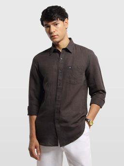 Arrow Sports - Mens Chelsea Slim Fit Aquarelle Drift Shirt Brown