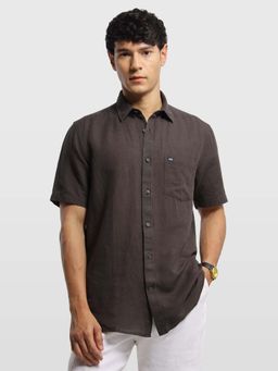 Arrow Sports - Mens Solid Aquarelle Drift Shirt Brown