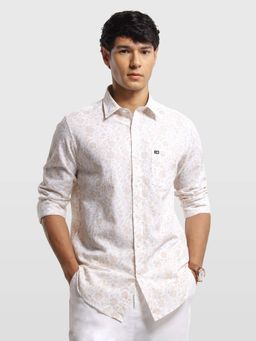 Arrow Sports - Mens Chelsea Slim Fit Aquarelle Drift Shirt Beige