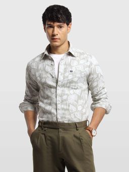 Arrow Sports - Mens Chelsea Slim Fit Sage and Sun Shirt Beige