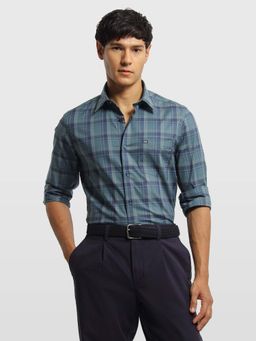 Arrow Sports - Mens Tartan Checked Twill Shirt Green