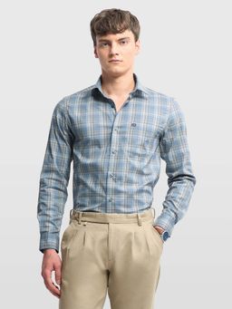 Arrow Sports - Mens Tartan Checked Chelsea Slim Fit Shirt Grey