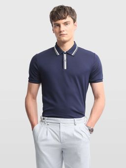 Arrow Sports - Mens Solid Regular Fit Polo T-Shirt Blue