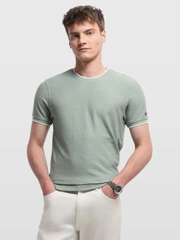 Arrow Sports - Mens Solid Regular Fit T-Shirt Green