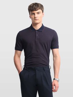 Arrow Sports - Mens Textured Regular Fit Polo T-Shirt Blue