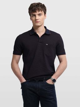 Arrow Sports - Mens Textured Regular Fit Polo T-Shirt Blue