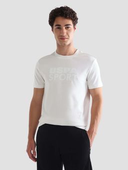 U.S. POLO ASSN. - Active Sports Mens Brand Printed Slim Fit Active T-Shirt White
