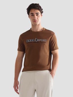 U.S. POLO ASSN. - Active Sports Mens Brand Printed Slim Fit Active T-Shirt Brown