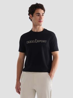 U.S. POLO ASSN. - Active Sports Mens Brand Printed Slim Fit Active T-Shirt Black