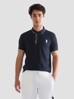 U.S. POLO ASSN. - Active Sports Mens Solid Slim Fit Active Polo Shirt Blue