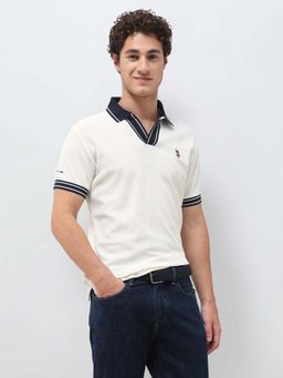 U.S. Polo Assn. Denim Co. - Mens Textured Slim Fit Polo T-Shirt White