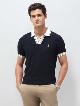 U.S. Polo Assn. Denim Co. - Mens Solid Slim Fit Polo T-Shirt Blue