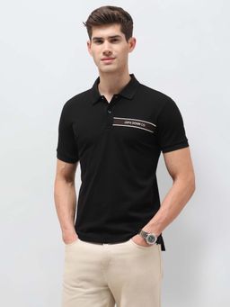 U.S. Polo Assn. Denim Co. - Mens Solid Slim Fit Polo T-Shirt Black