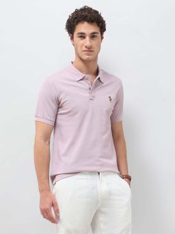 U.S. Polo Assn. Denim Co. - Mens Solid Slim Fit Polo T-Shirt Lavender