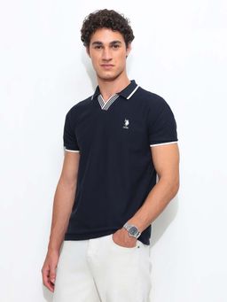 U.S. POLO ASSN. - Mens Solid Slim Fit Polo T-Shirt Blue