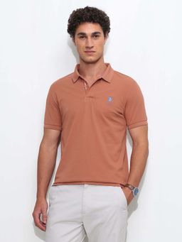 U.S. POLO ASSN. - Mens Solid/Plain T-Shirt Orange
