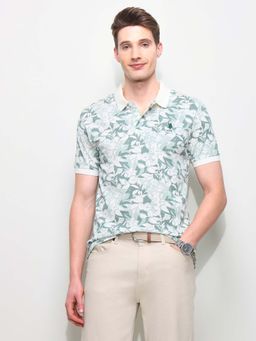 U.S. POLO ASSN. - Mens Floral Printed Slim Fit Polo T-Shirt Brown