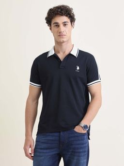 U.S. POLO ASSN. - Mens Solid Slim Fit Polo T-Shirt Blue