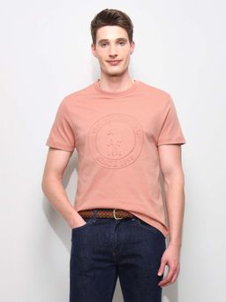 U.S. POLO ASSN. - Mens Brand Embossed Slim Fit T-Shirt Orange