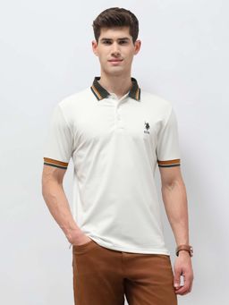 U.S. POLO ASSN. - Mens Solid Slim Fit Polo T-Shirt White