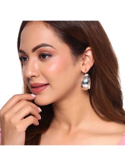 Yellow Chimes - Silver toned Bold hoop earring