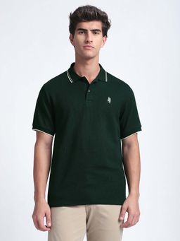 R&B - Solid Green Slim Polo T-Shirt