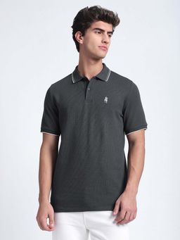 R&B - Solid Charcoal Slim Polo T-Shirt