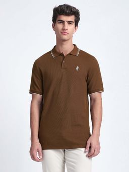 R&B - Solid Brown Slim Polo T-Shirt
