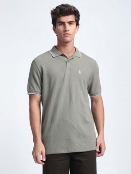 R&B - Solid Green Slim Polo T-Shirt